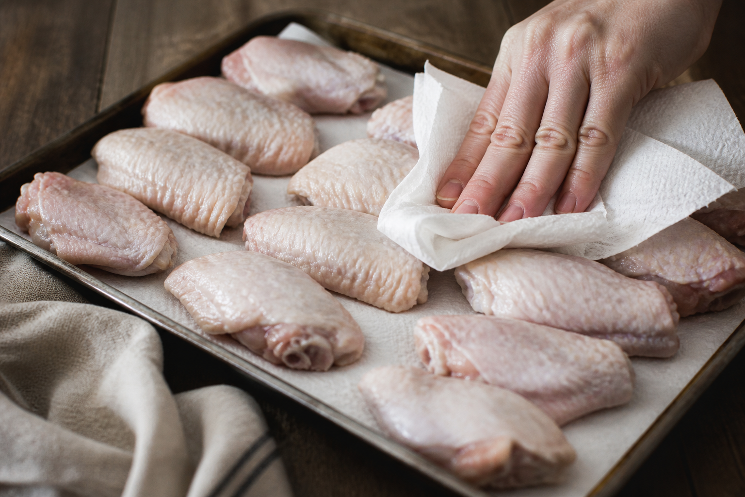 hot honey wings process shot wings patted dry.