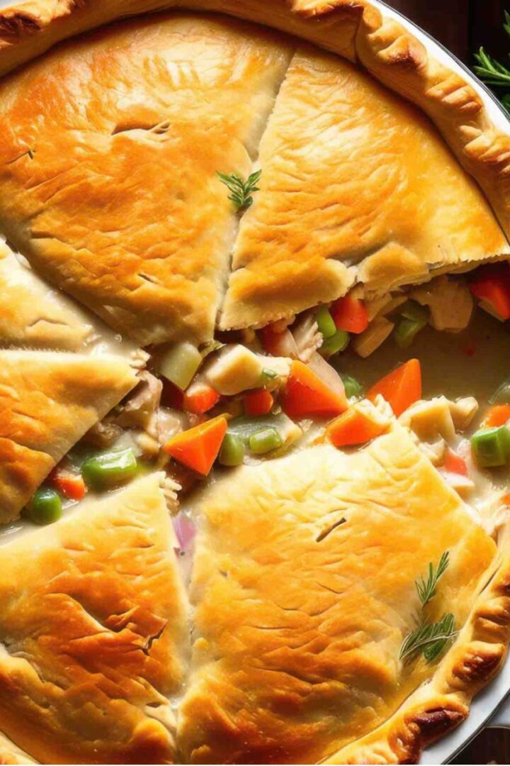 Chicken Pot Pie Recipe with Cream of Chicken Soup in pie pan