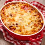 No Boil Pasta Bake Casserole with meat